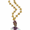 Vintage chain enamel articulated fish in Purple