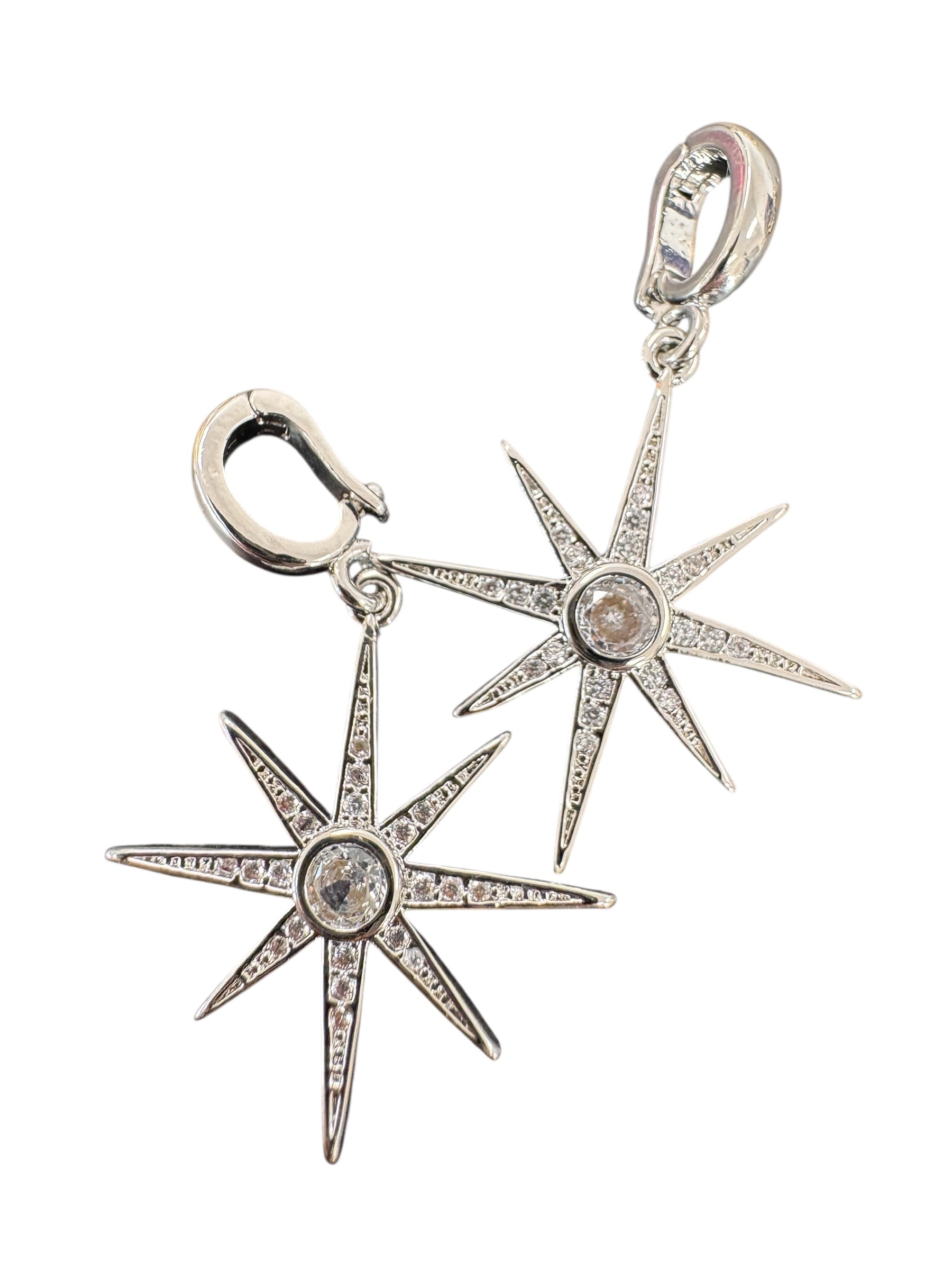 Pave Sunburst Silver Detachable Charm