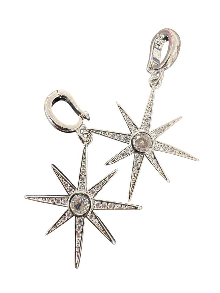Pave Sunburst Silver Detachable Charm