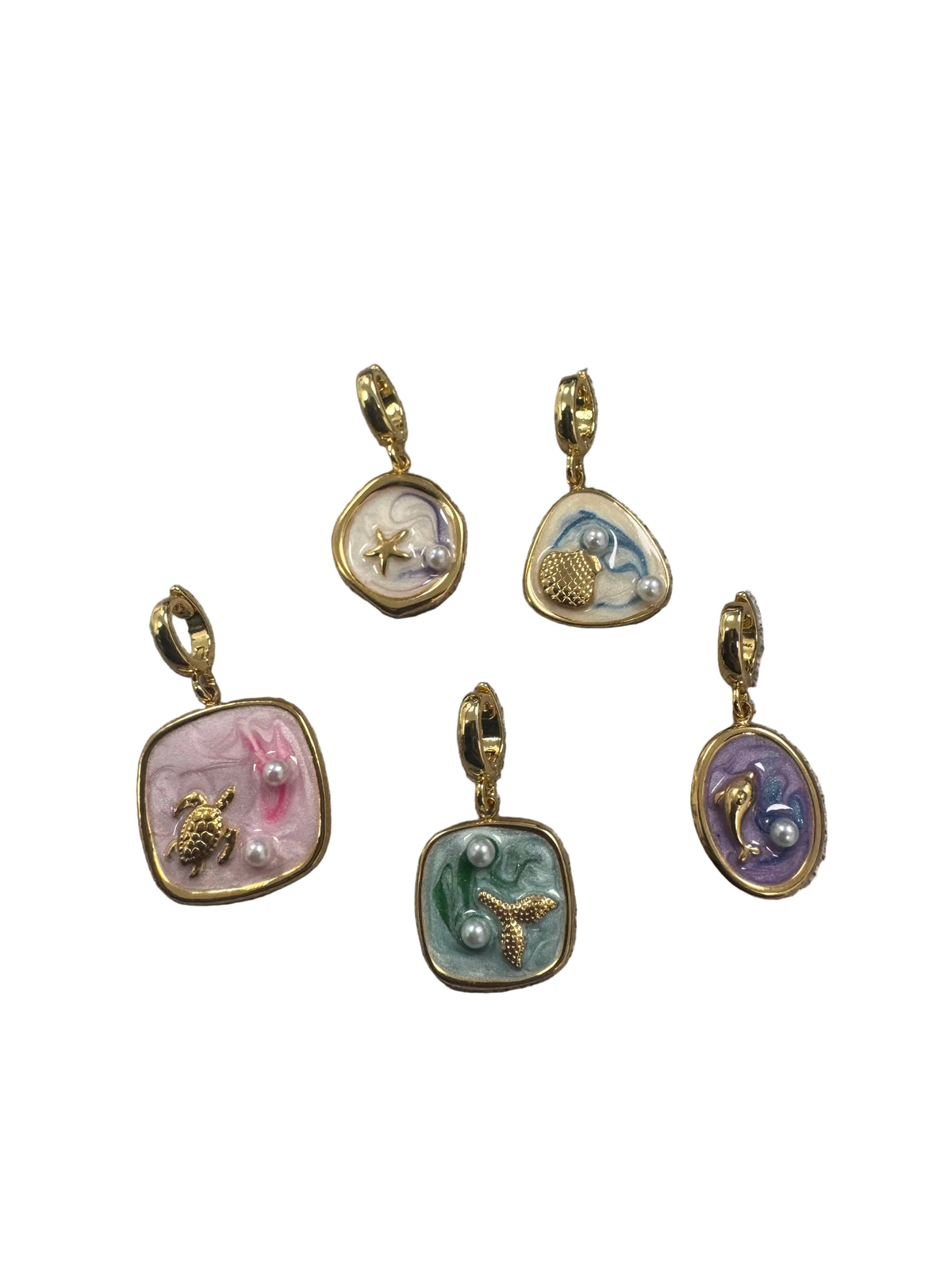 Nautical Enamel Pearl Charms