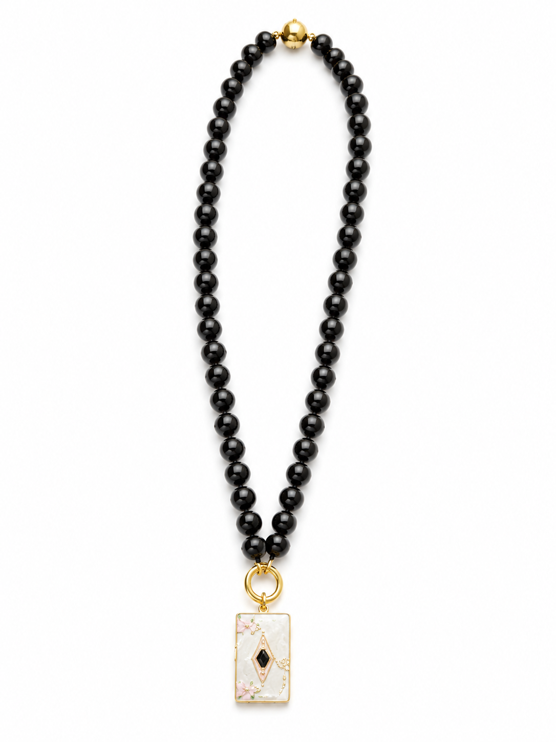 Charmed Beads Necklace Black Size 18" length