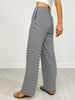 Striped Knit Elastic Waist Pants with Pockets