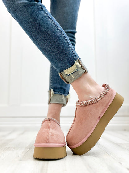 Corkys Pillow Talk Booties in Blush Faux Suede