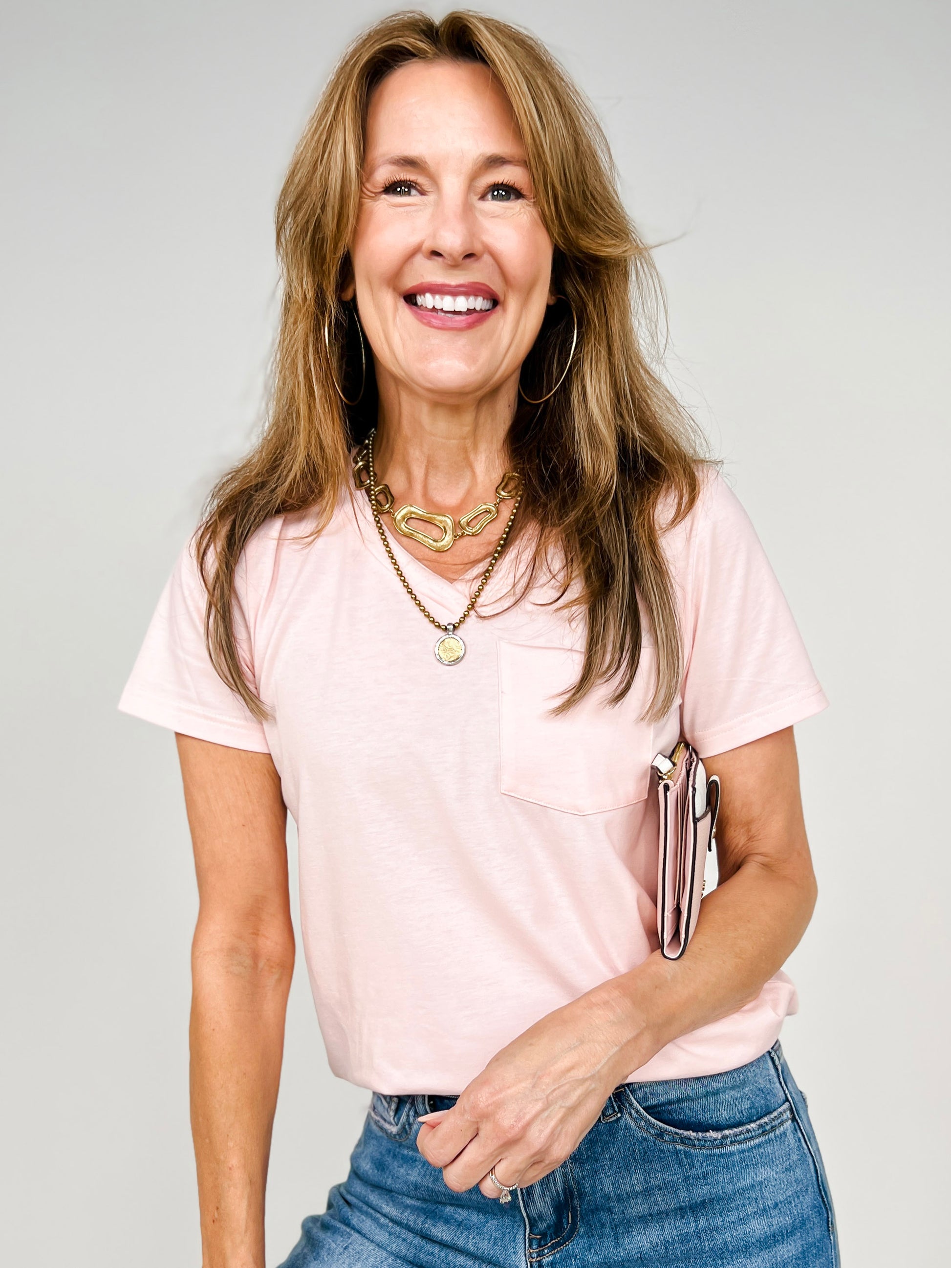 Modern Pocket Tee – Lightweight Everyday V-Neck Top
