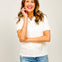 Short Sleeve Polo Style Knit Top