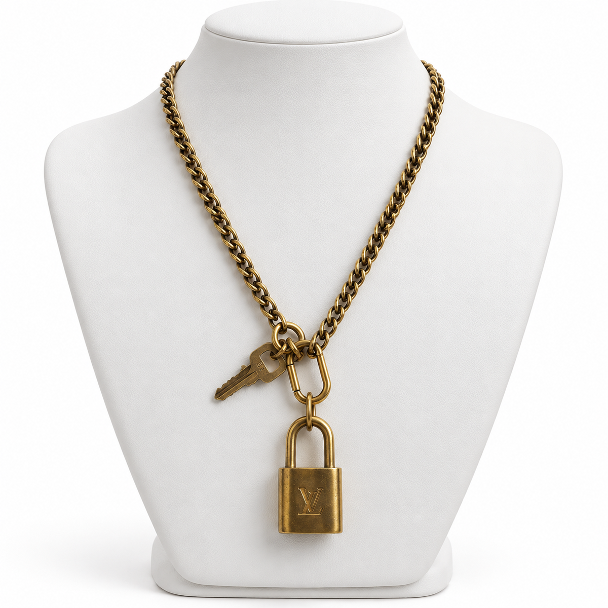 Golden Lock and Key Necklace