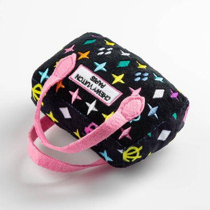Haute Diggity Dog - Black Monogram Chewy Vuiton Handbag Squeaker Dog Toy: Small / Mini