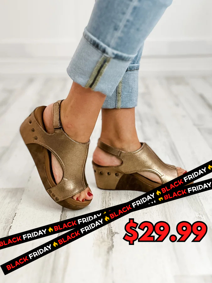 Corkys Carley Bronze Combo Wedge Shoe