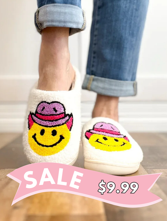 Yee-Haw Smiley Face Slippers hi