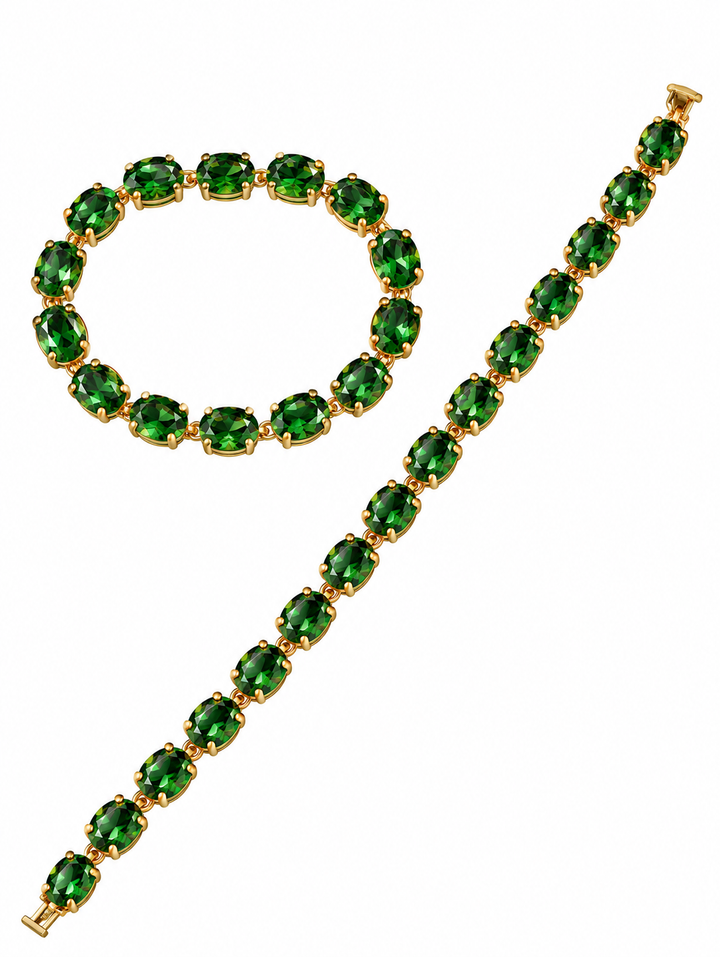 Simply Stunning Crystal Wristlet Bracelet in Green