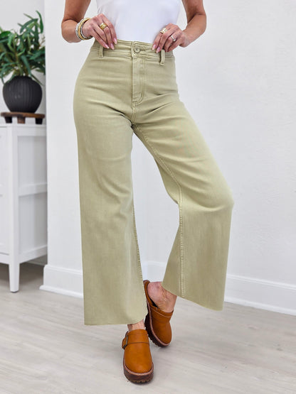 Raw Hem Straight Leg Denim Pant-B