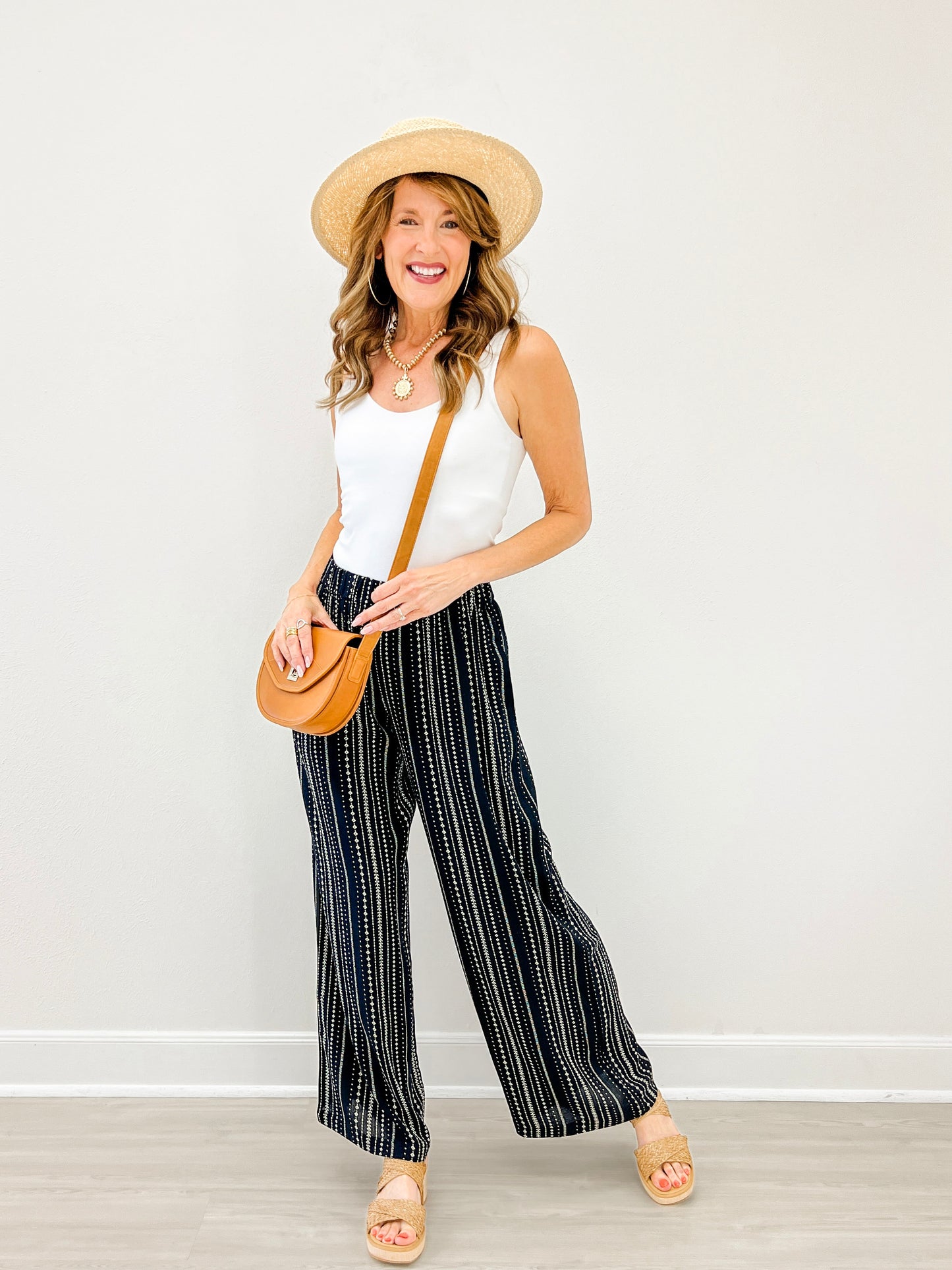 Flowy Wide Leg Printed Pants