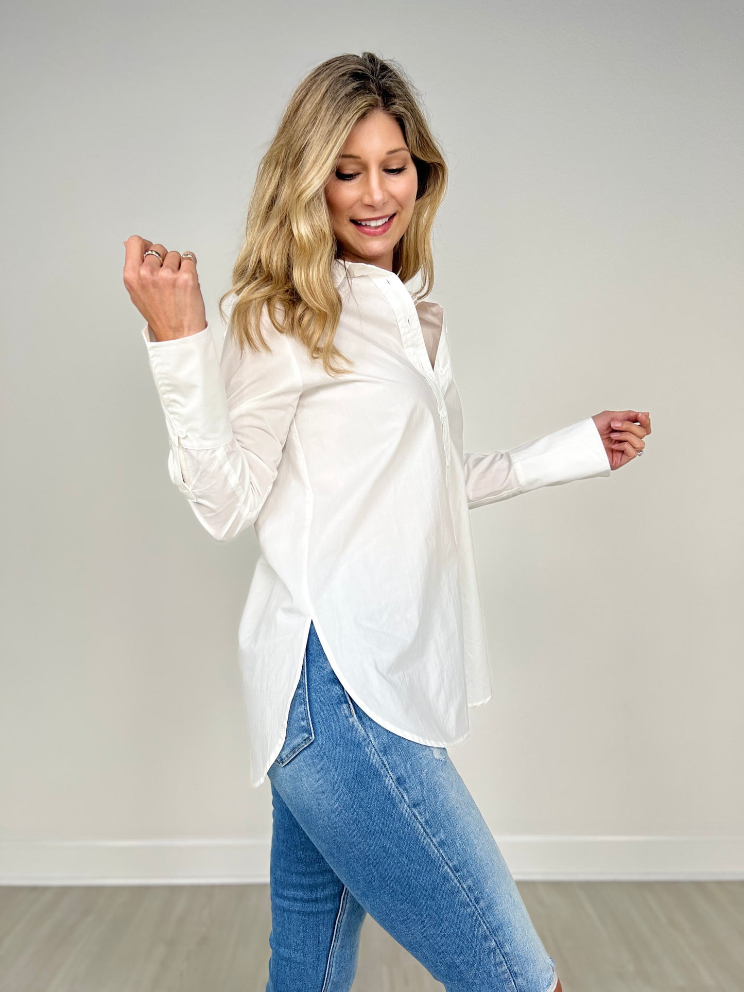 Longline Collared Button-Up Shirt – Versatile Wardrobe Essential