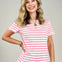 Everyday Short Sleeve Striped Crew Neck Top