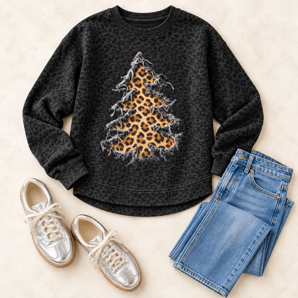 Leopard Inside Out Tree Sweatshirt