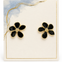 Gloss Black Flower Earrings