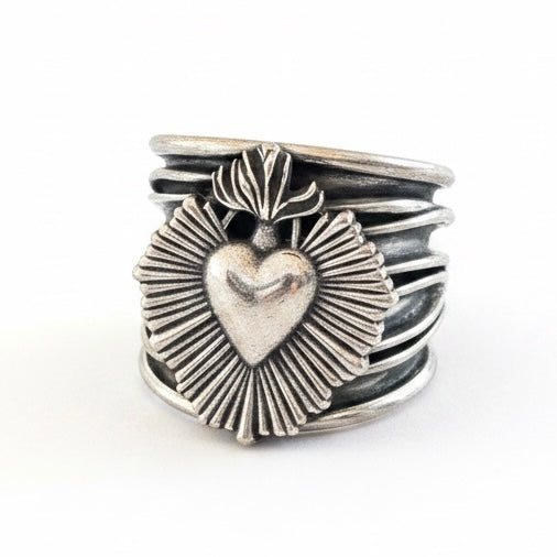 Sterling Silver Sage Stacker Ring size 8