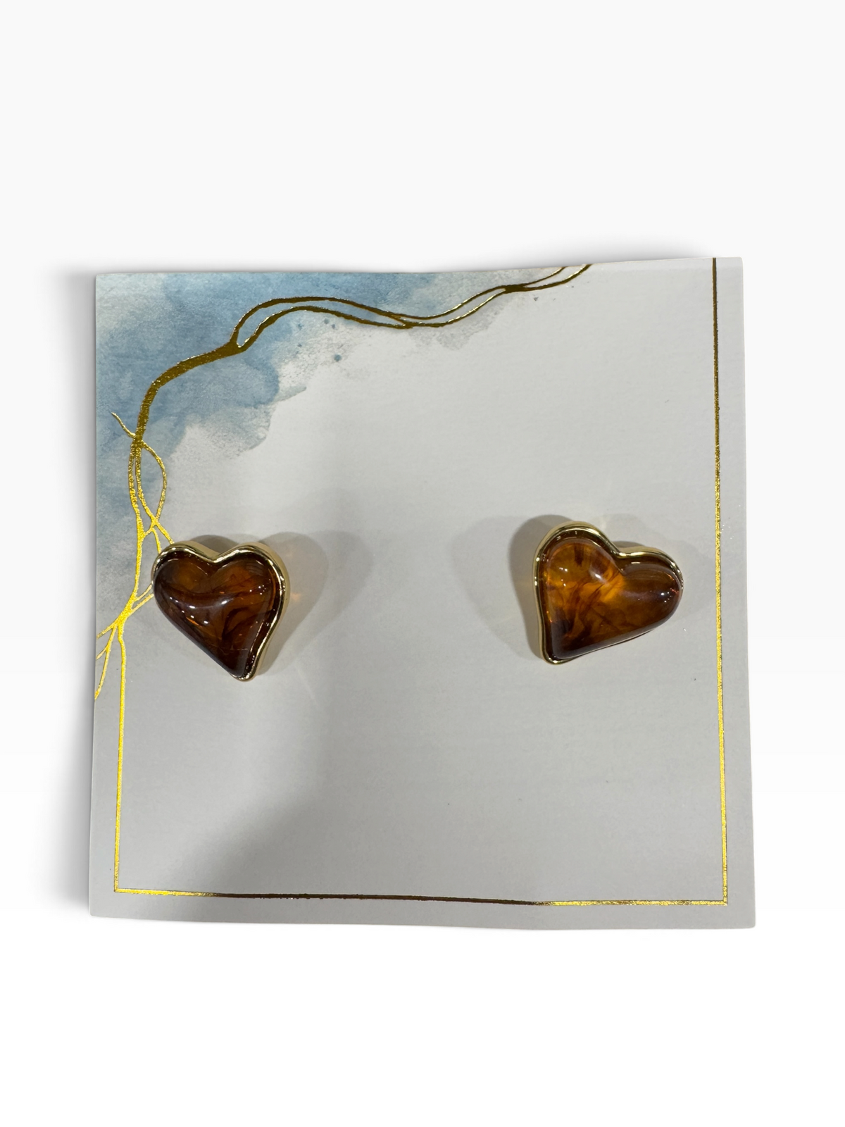 Amber Heart Earrings