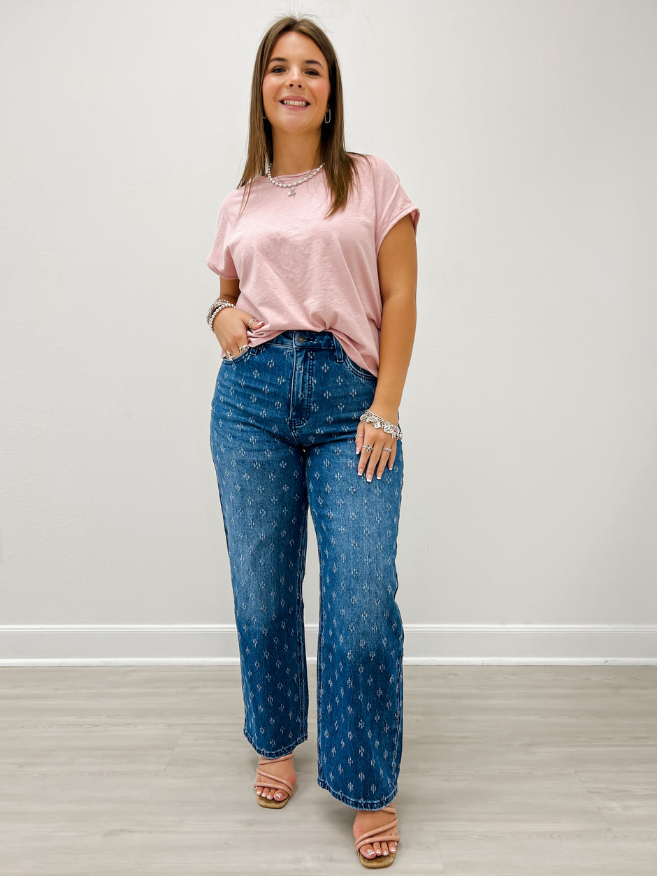 The Statement Straight - Textured Classic Blue