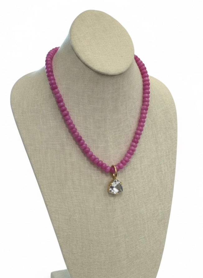 TOVA Pollyanna Necklace in Orchid Pink with Charm