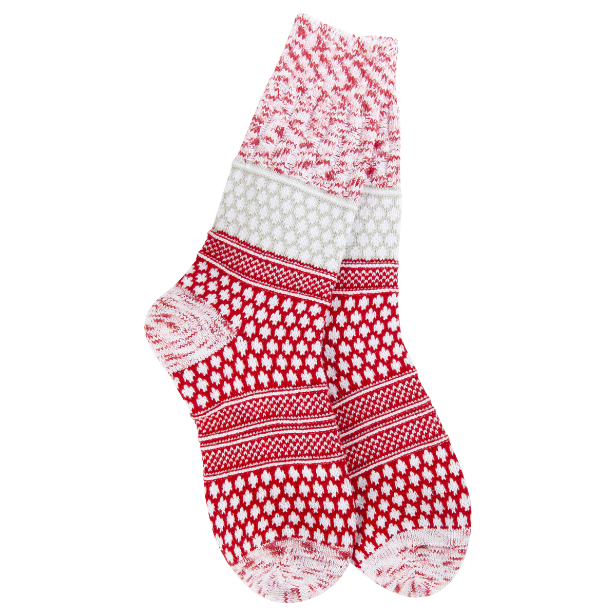 Gallery Textured Crew OS Peppermint Multi
