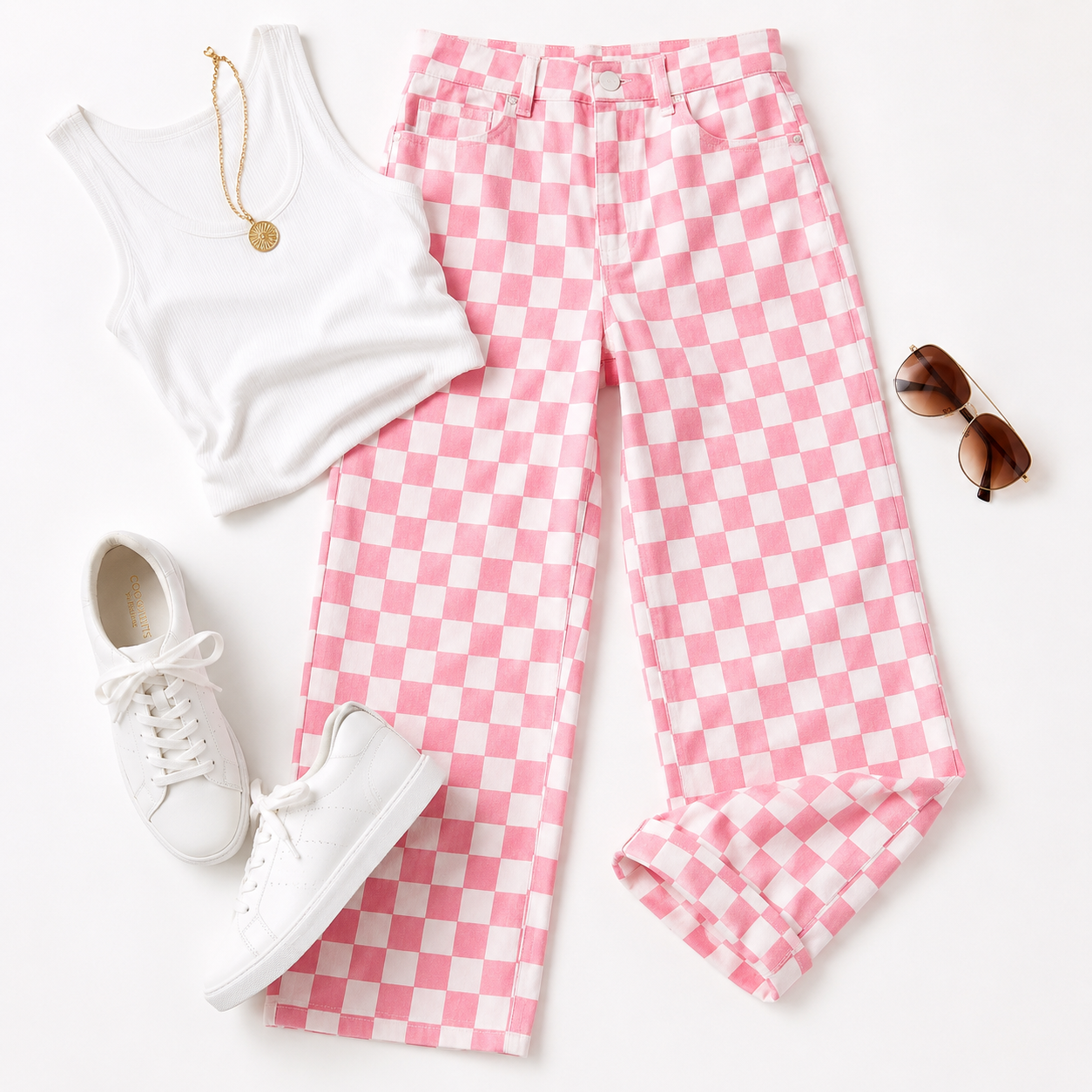 Custom Pink Check Finish Line Mini Barrel Pants!