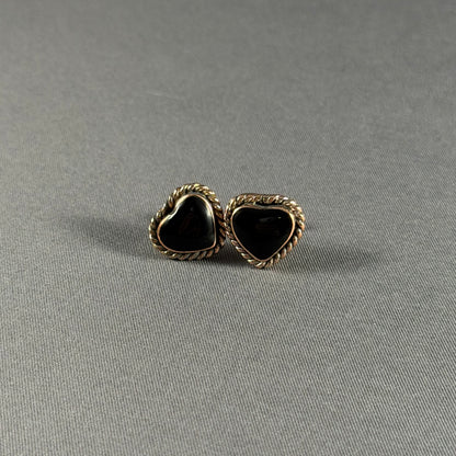 Copper Heart Stud Earrings