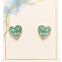 Turquoise Enamel Heart Earrings