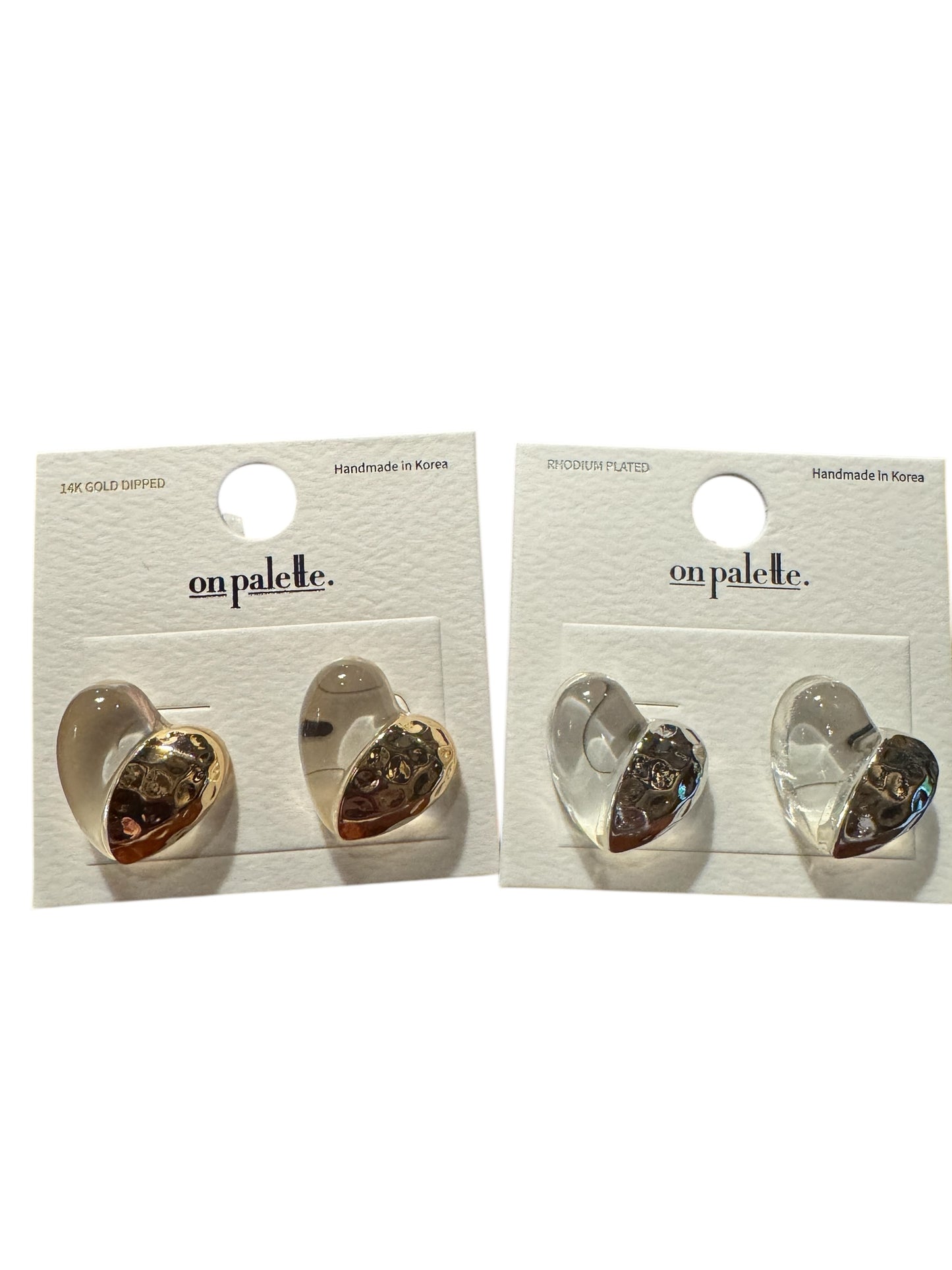 Two Face Heart and Clear Earring