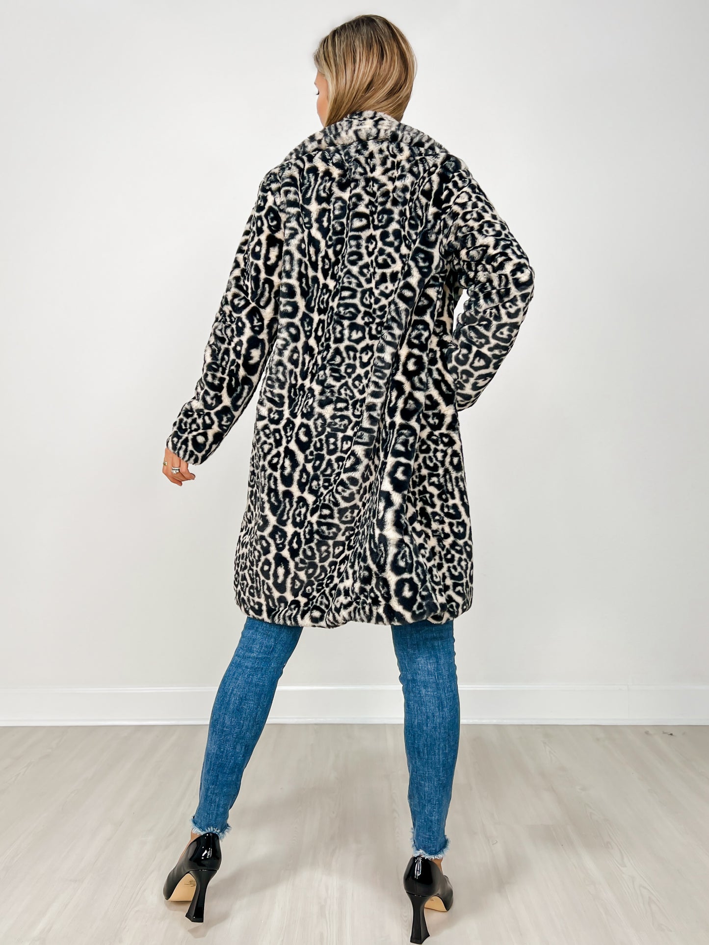 Leopard Print Soft Faux Fur Overcoat
