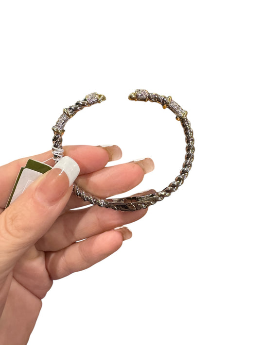 Cable Link CZ Hinge Bracelet