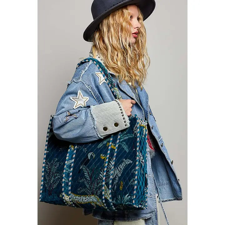 Quilted Large Everyday Tote Bag- A