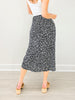 Floral Print Midi Elastic Waistband Skirt