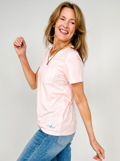 Modern Pocket Tee – Lightweight Everyday V-Neck Top