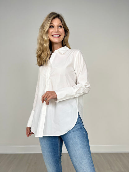 Longline Collared Button-Up Shirt – Versatile Wardrobe Essential