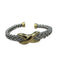 Gold X Accent Braided Cuff Bracelet