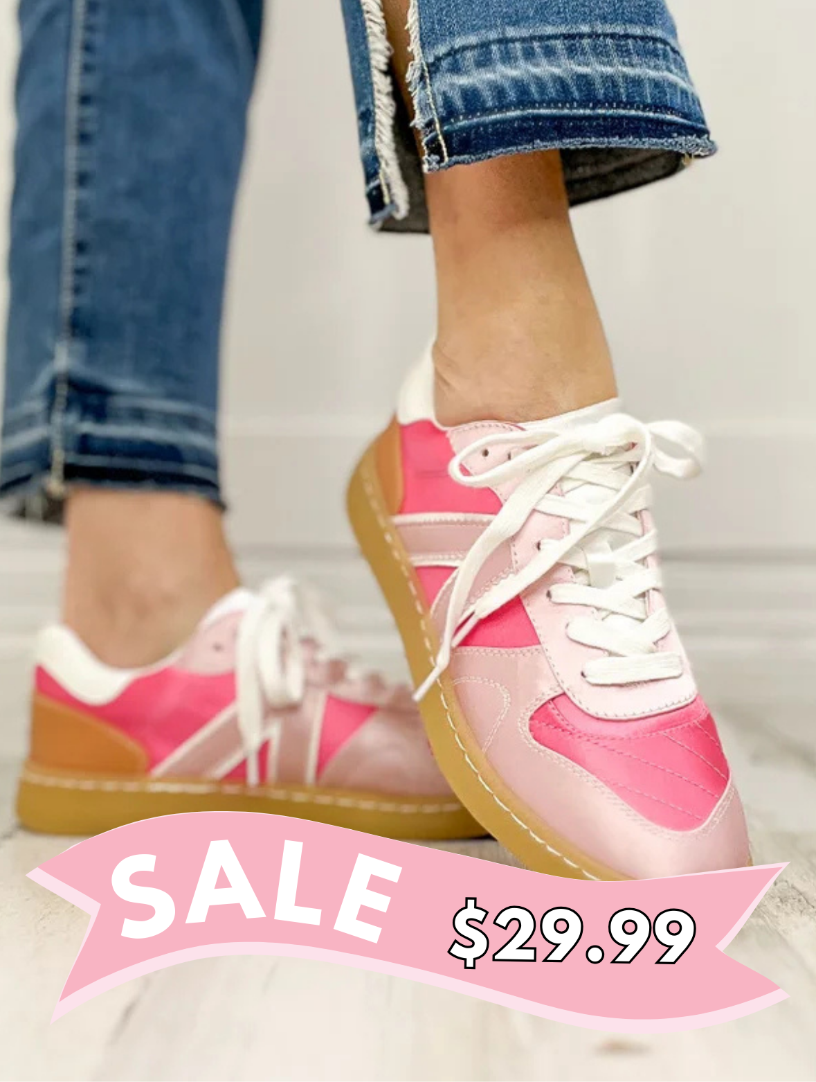 Mia Vesta Sneaker in Pink/Blush/White