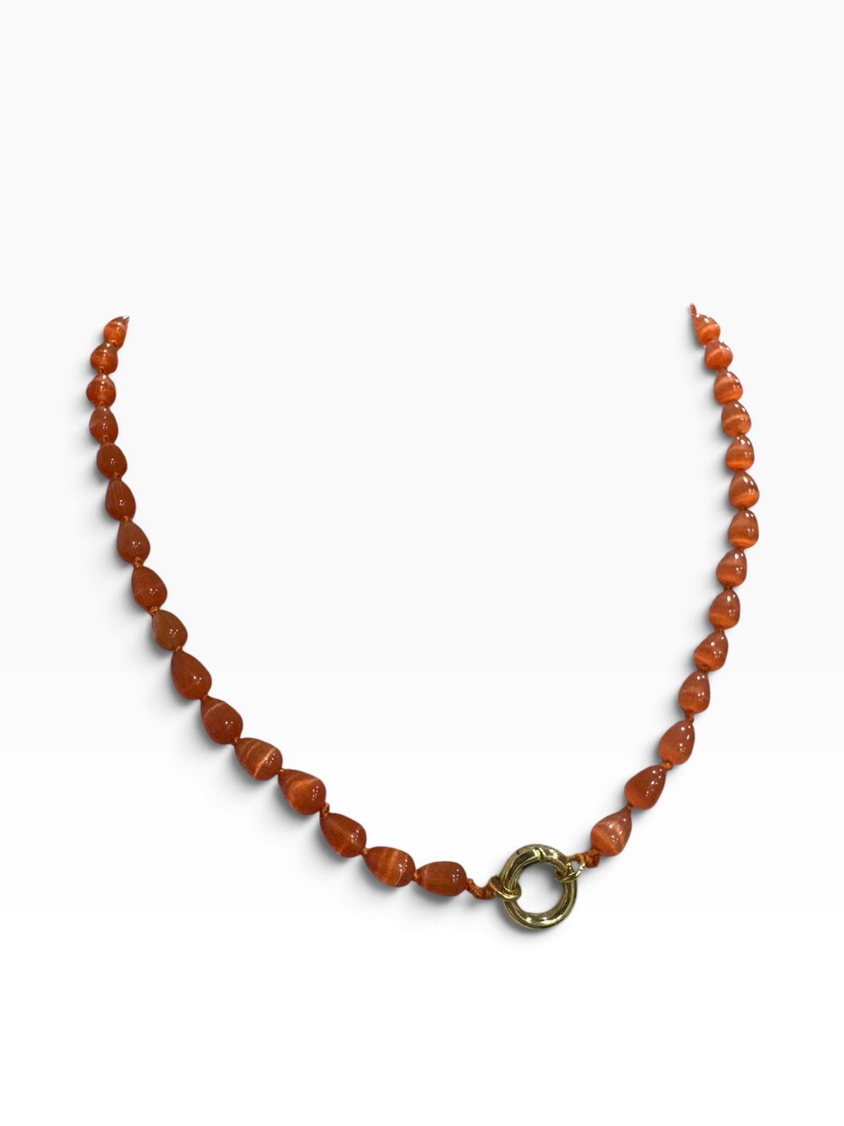 Beads Necklace  #1 Burnt Orange Size 18" length