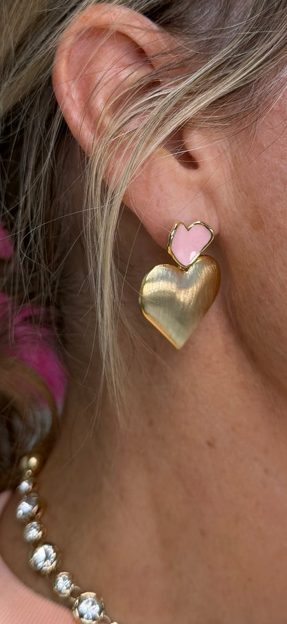 Two Sizes Two Small Heart Earrings