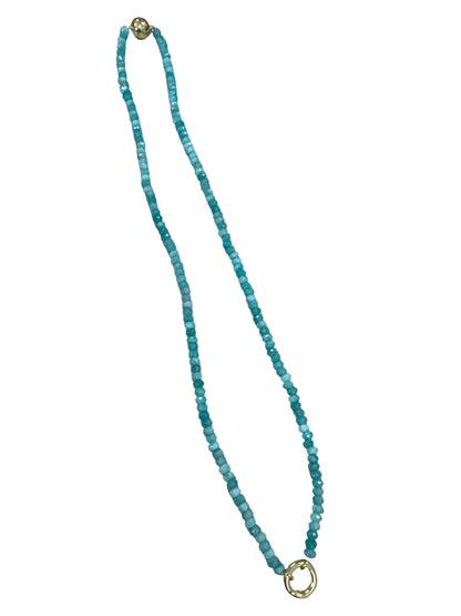 Natural Beaded Stone Necklace 14" & 18" - Blues