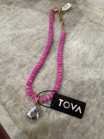 TOVA Pollyanna Necklace in Orchid Pink with Charm
