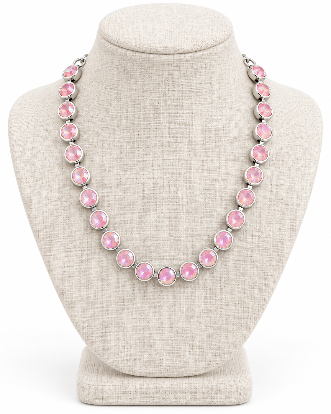 Alicia Light Pink Bezel Necklace