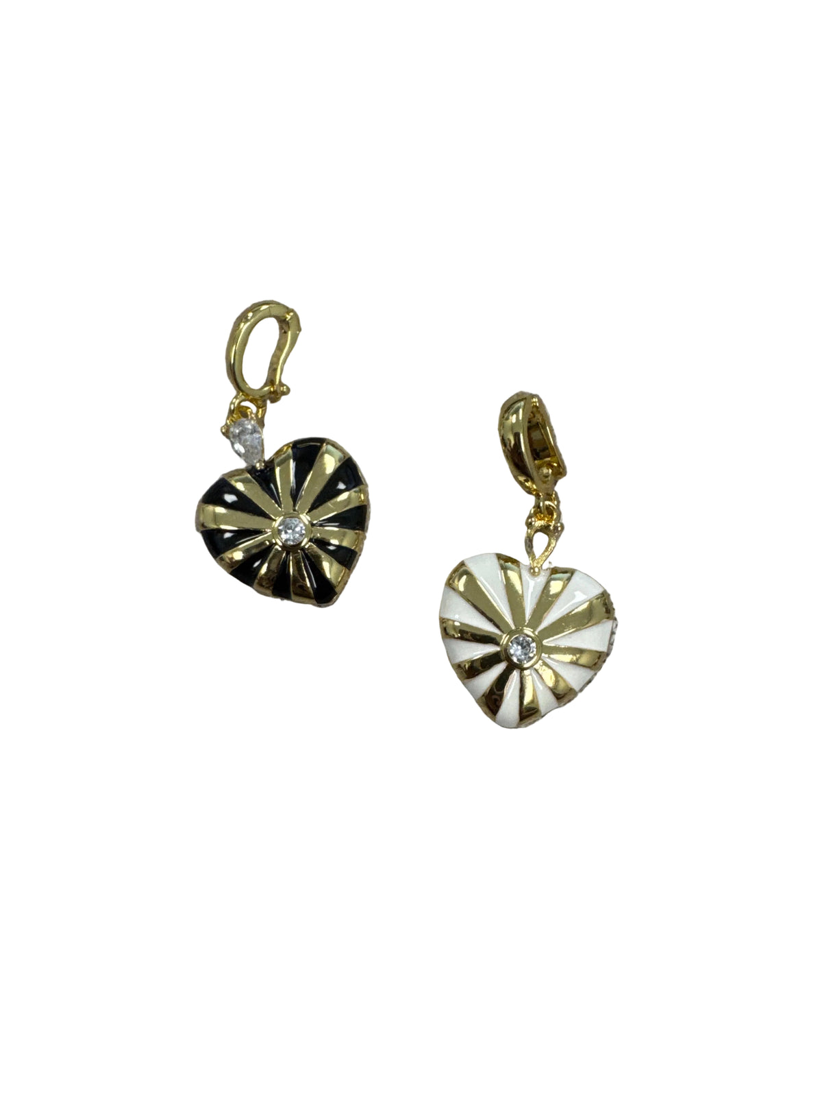Striped Enamel Heart Charm