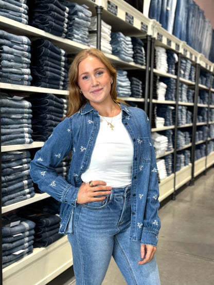 Leaf Embo Relaxed Fit Shirt