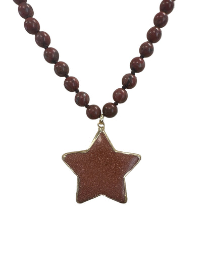 Natural Stone Star Pendant Necklace