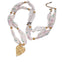 Silk Necklace Light Pink with Heart Charm