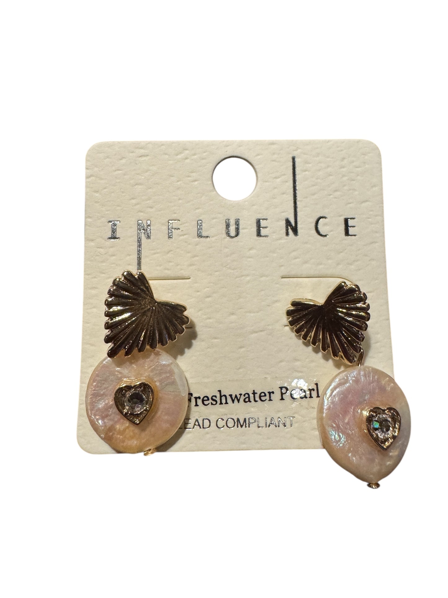 FreshWater Pearl and Heart Post Earring