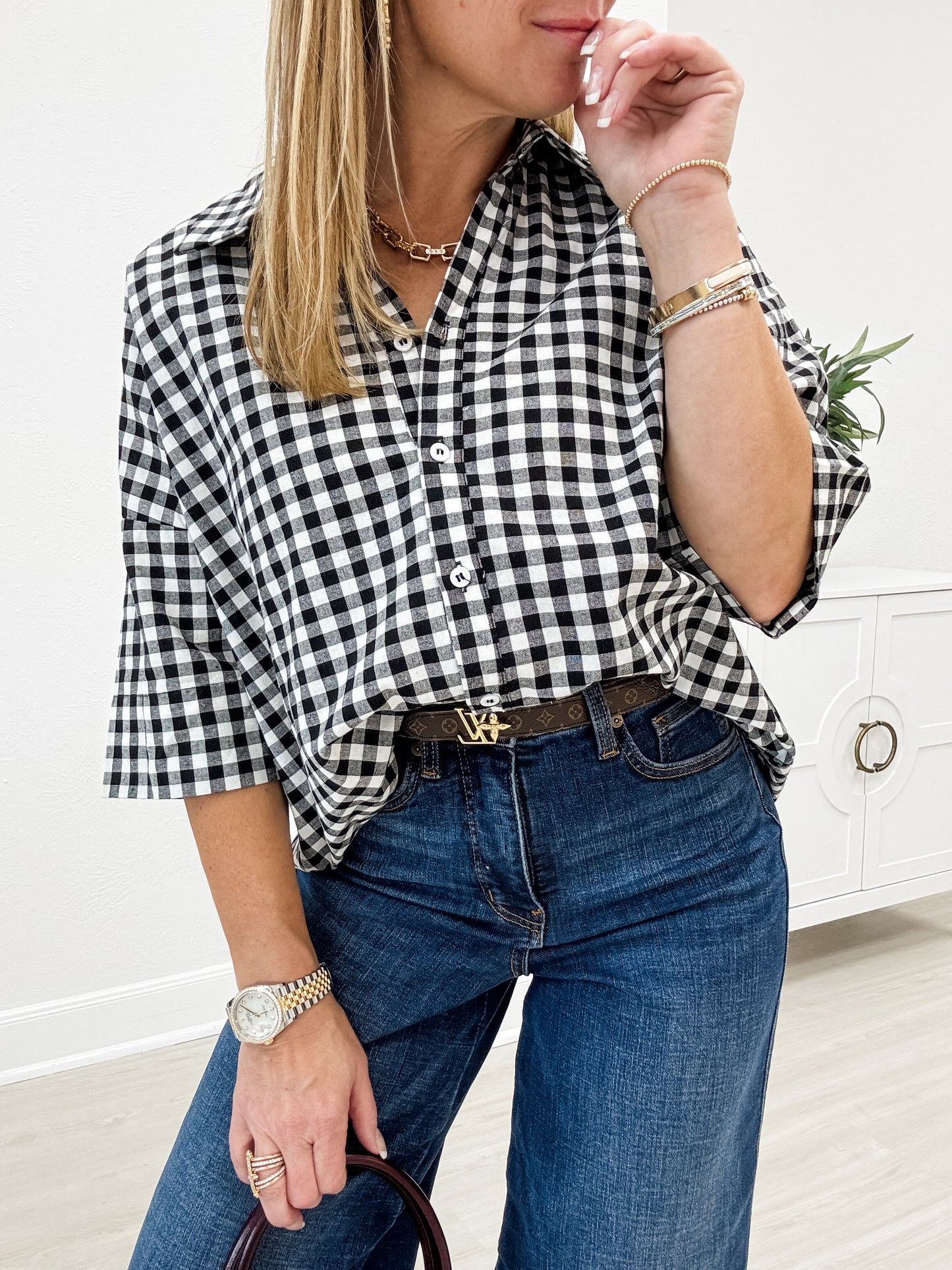 Charlotte Gingham Button Down Shirt