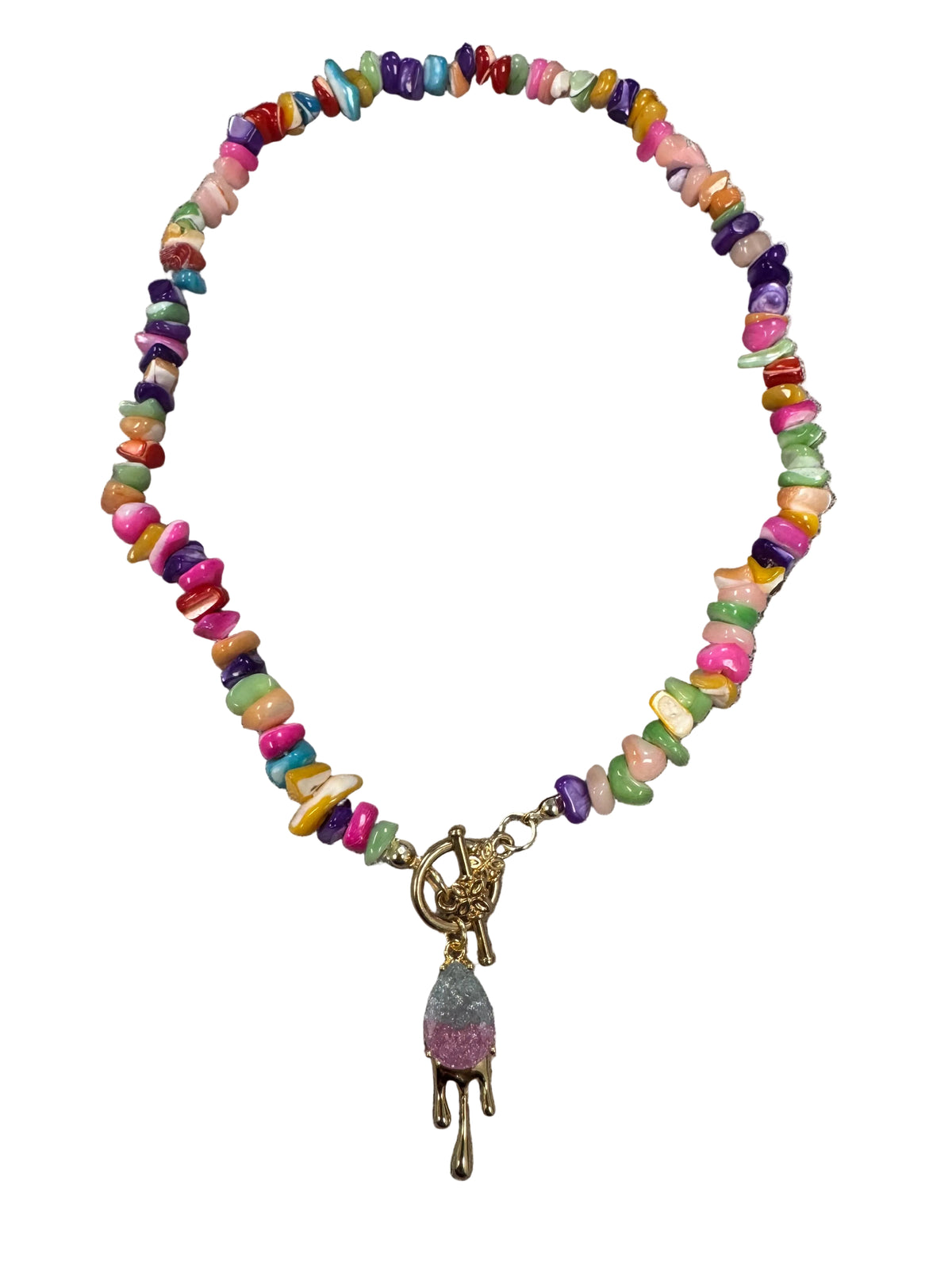 Irregular Natural Stone Charm Choker Necklace