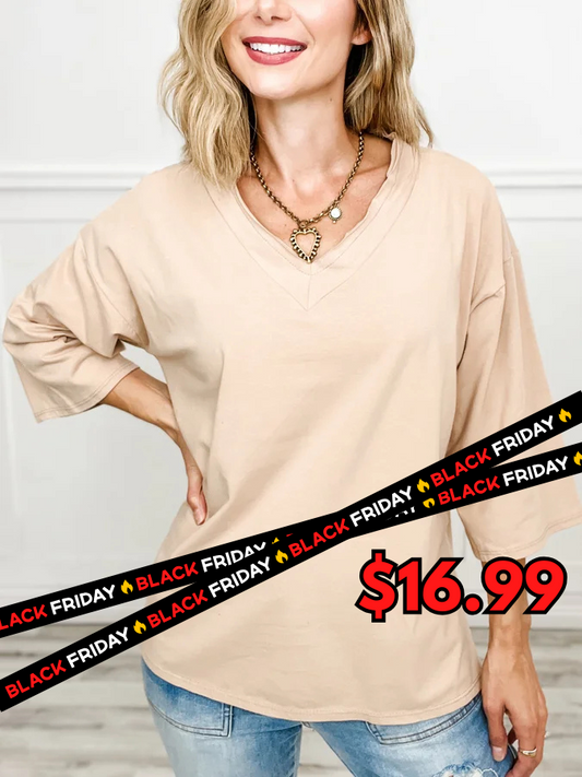 Long Sleeve V-Neck Top - SETB